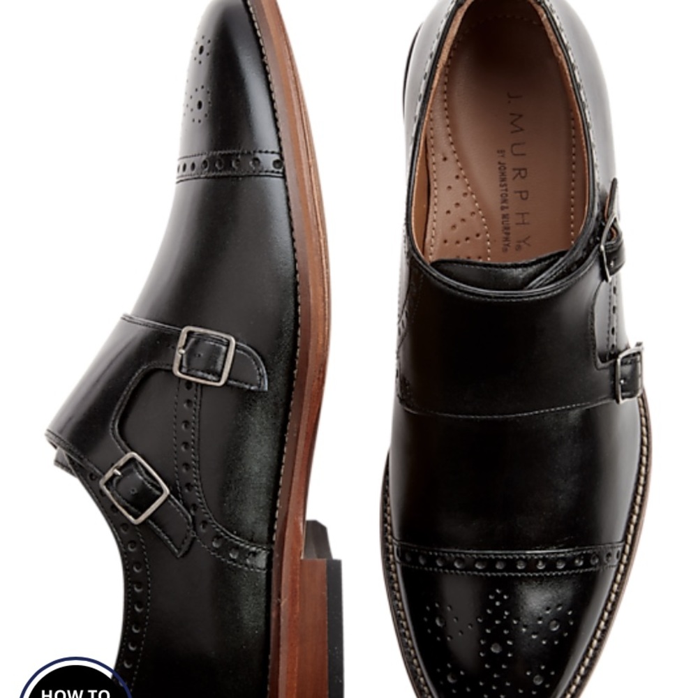 Johnston & Murphy Hughes Dbl buckle shoes
